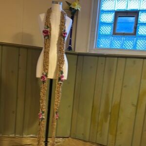 Bohemian Floral Knit Scarf